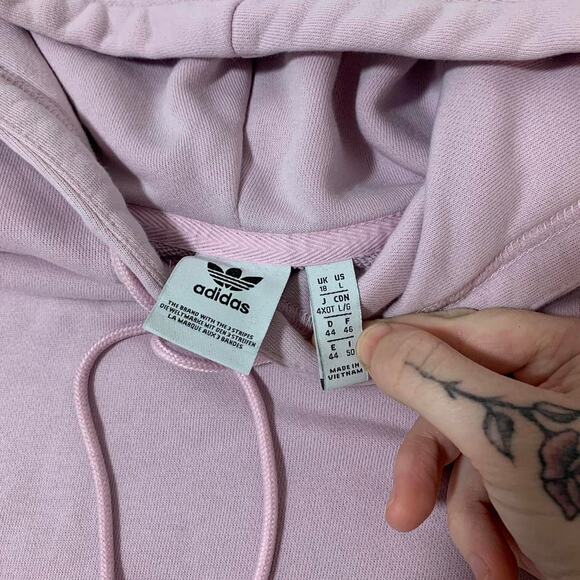 Adidas Purple Hoodie with unique embroidered flower design size Large - Picture 3 of 7